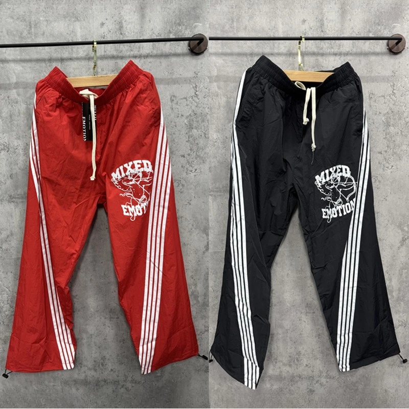 

Реальные фотографии СМЕШАННЫЕ ЭМОЦИИ Брюки Нейлоновая дышащая ткань с высокой талией и шнурком Спортивные повседневные повседневные брюки СМЕШАННЫЕ ЭМОЦИИ