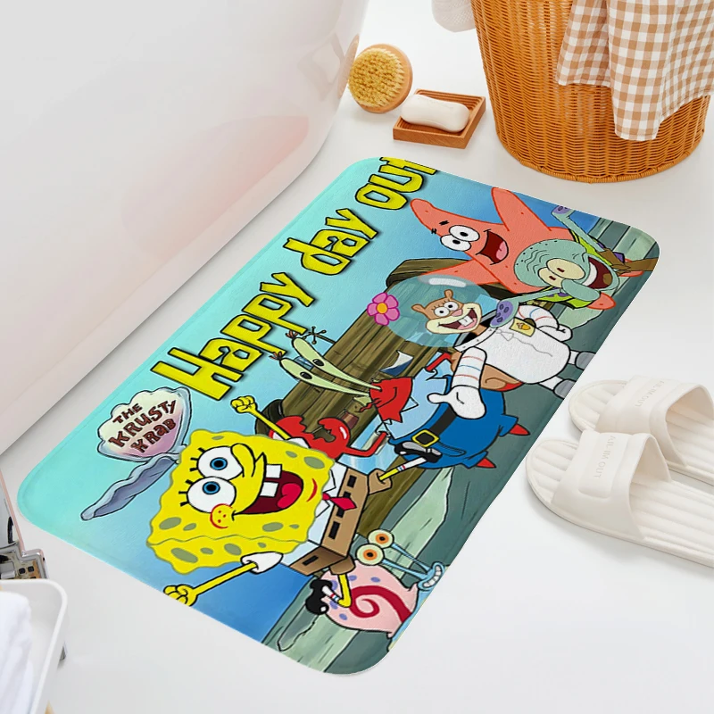 Treadmill Rugs S-Spongebobs House Entrance Mat Bath Rug Aesthetic Decoration Carpet for Kitchen Floor Foot Rug Custom Door Mat