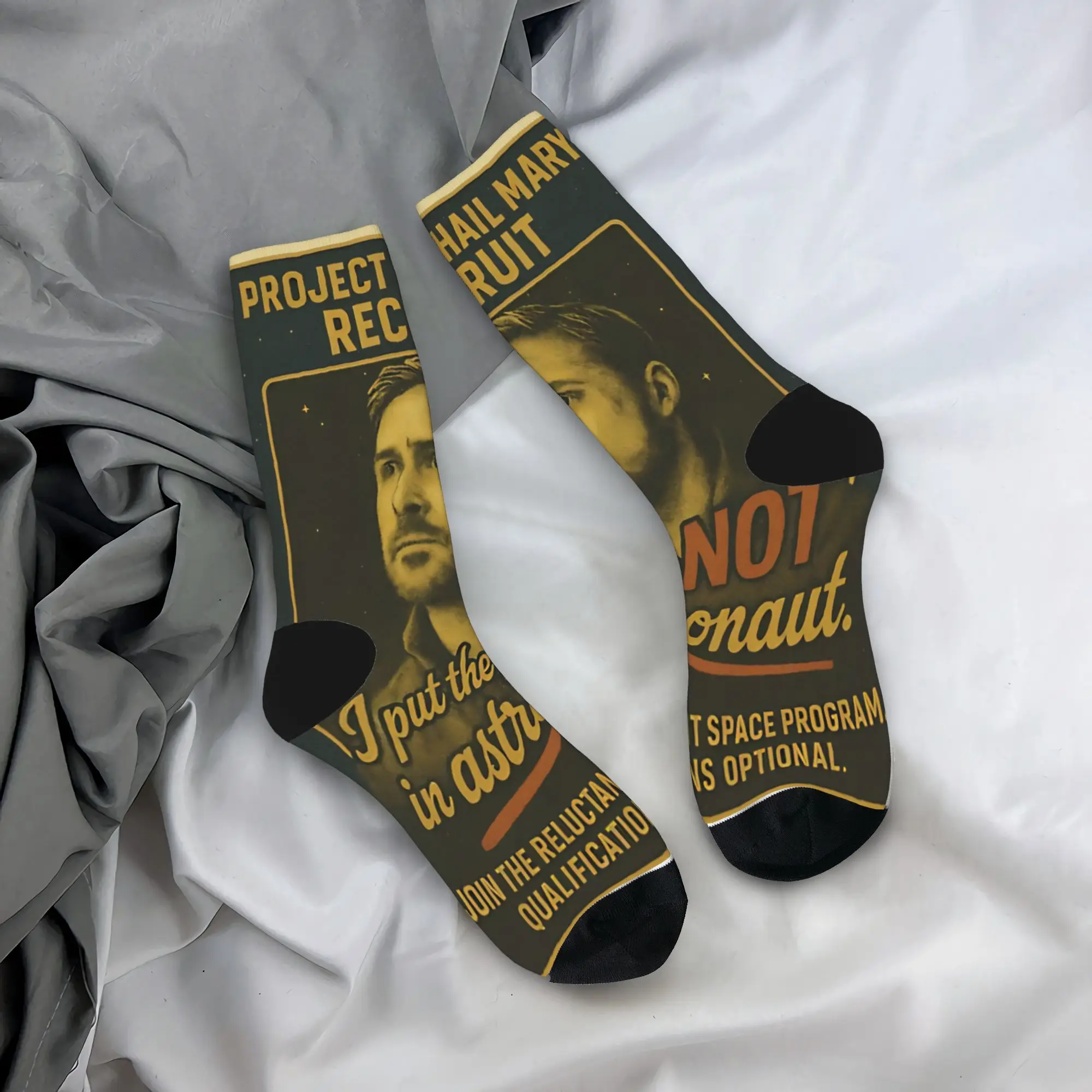 Project Hail Mary Recruit Retro Poster Socks  Design Stockings Non Slip Men's Socks Breathable Winter Funny Outdoor Socks