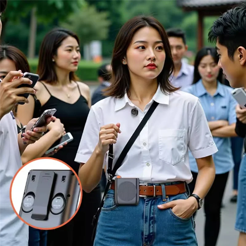 -BOFF J98 Wireless Voice Amplifier With Lavalier Mic, Clip-On Bluetooth Speaker Featuring Charging Case For Teaching& Streaming