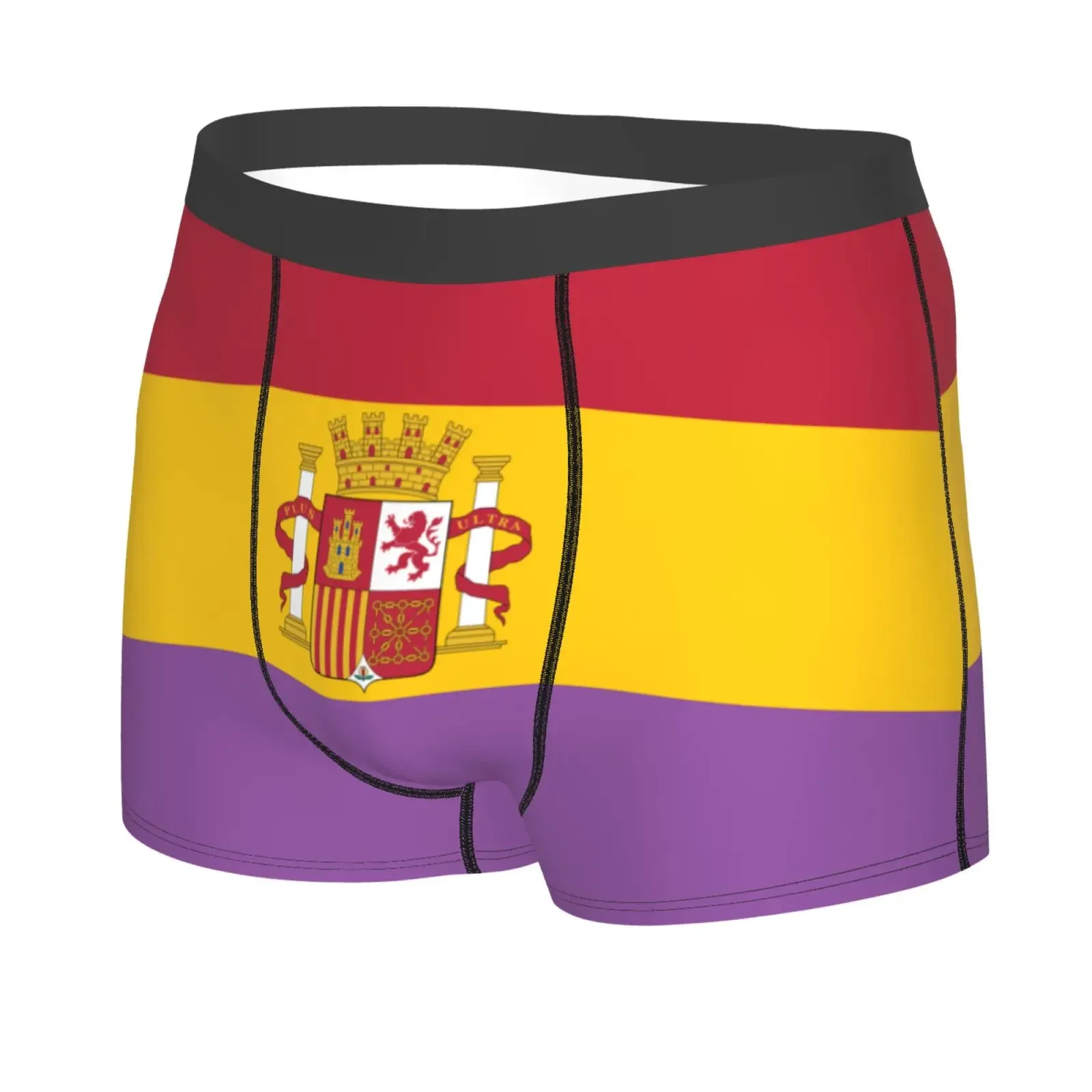 Flag Of Spain Pattern Men Printed Boxer Briefs Underwear Highly Breathable Boxer Shorts Panties Breathable Underpants For Homme