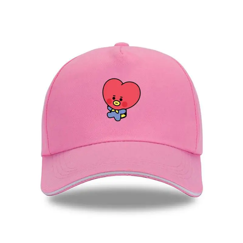 Anime Cartoon Bt21 Peaked Cap Summer Fashion Simple Student Cute Baseball Cap Outdoor Sun Hat Gift for Friends