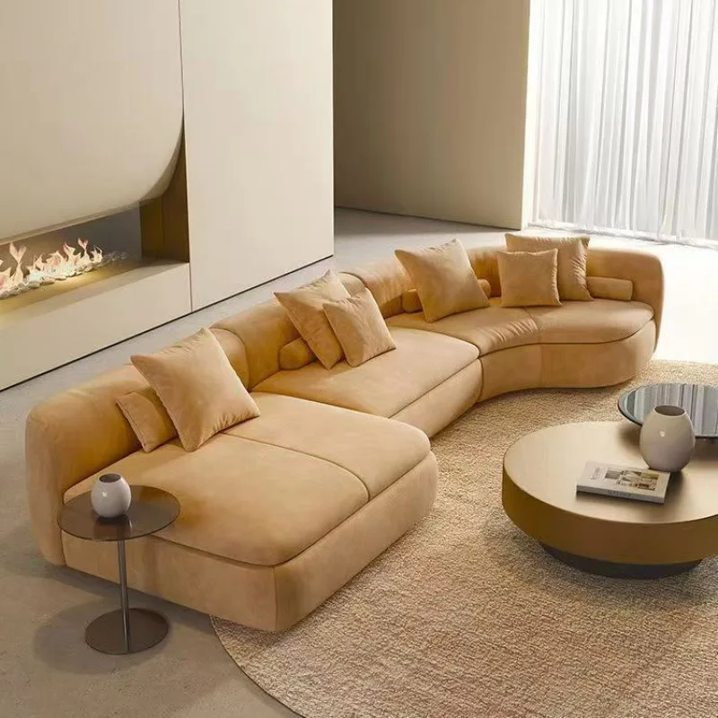*/2025 Modern Luxury Living Room Furniture Hot Selling Circular Sectional Sofa Bed Set Durable Cloth Material