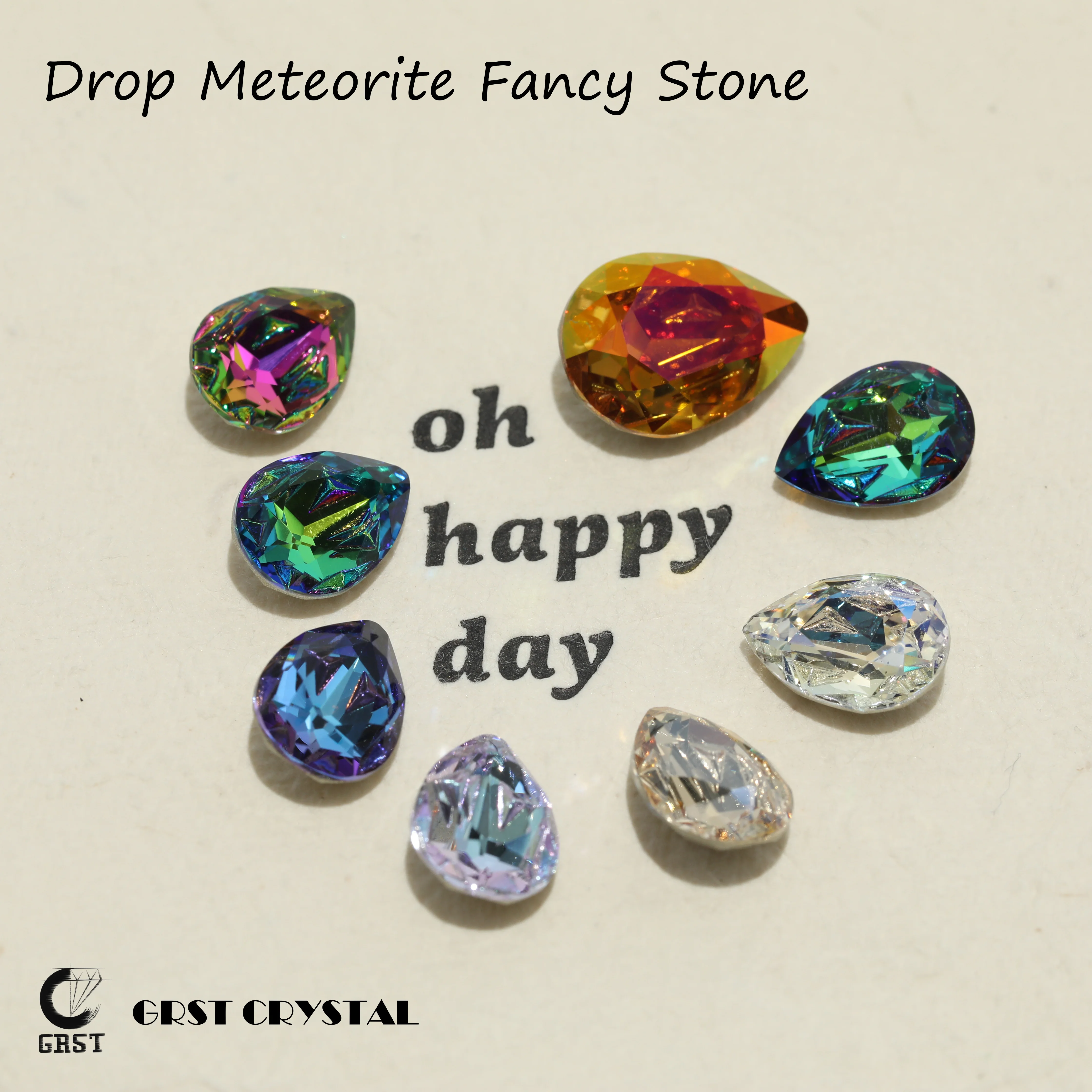 GRST DV4017 Drop Fancy Stones Glänzende Kristalle Premium Meteorite Serie Strasssteine DIY-Zubehör für Nagelkunst, Hochzeitskleider, Taschen – Detail 1