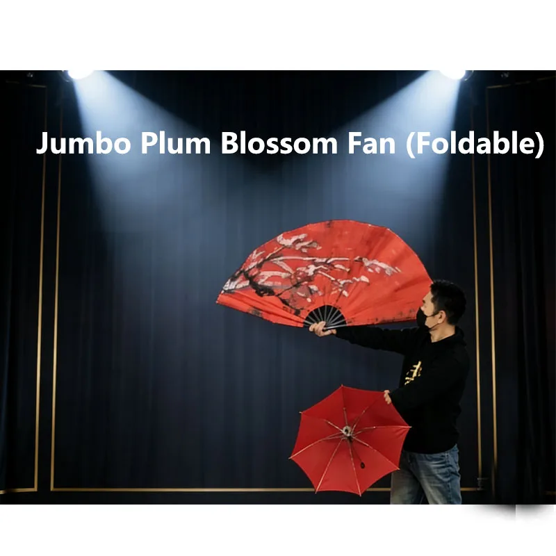 

Jumbo Plum Blossom Fan (Foldable) Stage Magic Tricks Classic Magic Props Professional Magician Illusions Funny Manipulation
