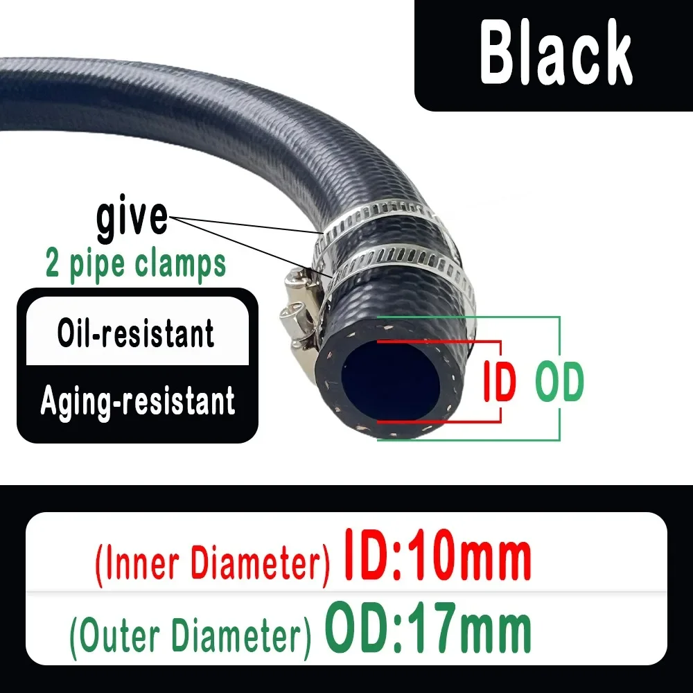 New Multifunctional Car Fuel Hoses ID 4 5 6 8 10 12 14mm with Pipe Clamp Diesel Hose Vacuum Hose