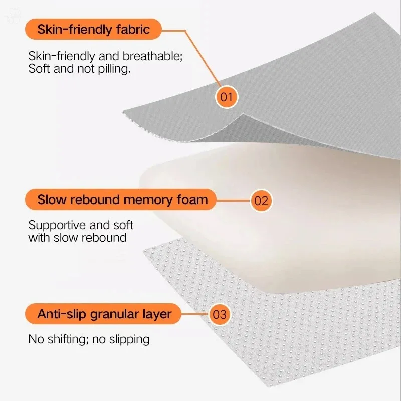 Ergonomic Memory Foam Seat Cushion Car Slow Rebound Anti-Flatten Cushion Ideal for Office Chairs, Office Chair Accessory - view 3