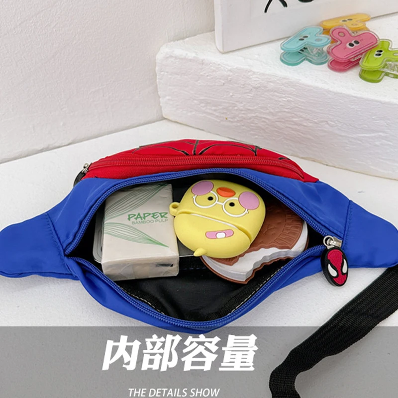 Spiderman Chest Bag Anime Spider-Man Crossbody Bag Kids Storage Pouch Cool Fashion Shoulder Bags Backpack Boy Birthday Gift