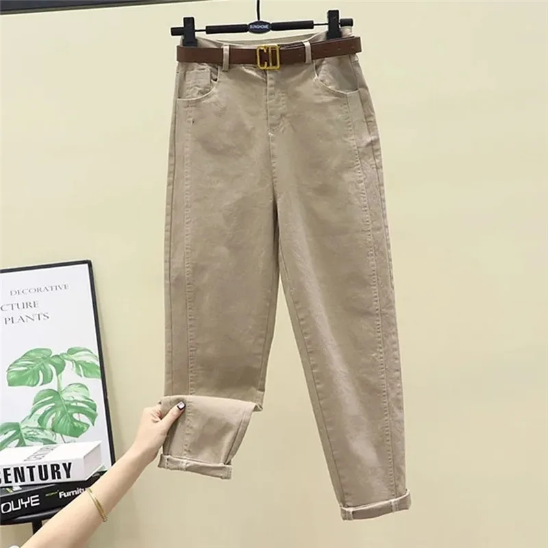 White Jeans Women 2024 Summer New Harlan Daddy Cowboy Pants Loose High Waist Trousers Female Slim Joker Nine Radish Pants Ladies