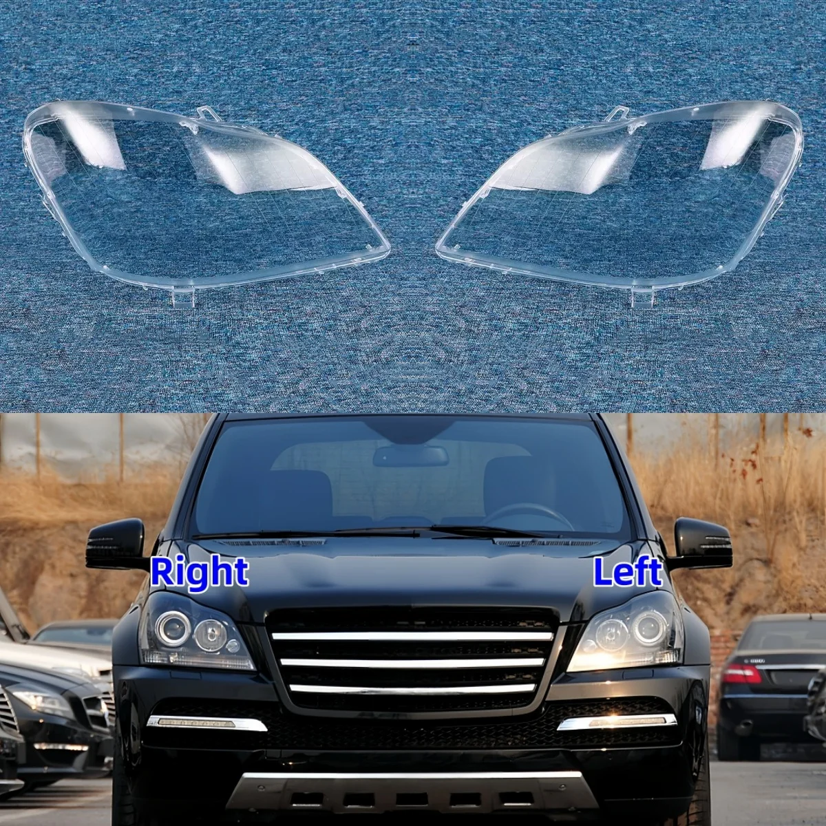 

For Mercedes Benz GL GL350 GL450 2006 2007 2008 2009 2010 2011 Headlamps Cover Transparent Lampshade Headlight Shell Lens