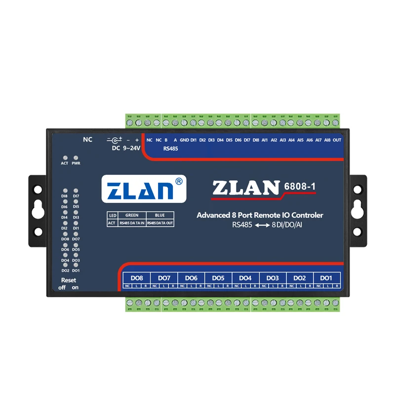 Remote IO Module Switch Quantity to 485 Module Analog Quantity Acquisition Switch Quantity Input and Output ZLAN6808-1