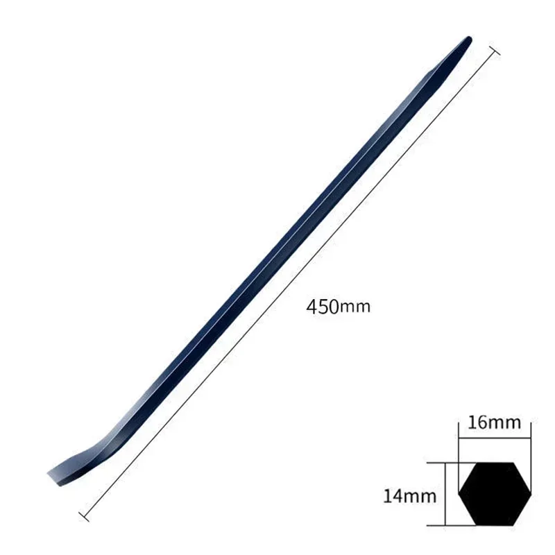 1Pcs Multifunctional Hexagonal Crowbar 450mm Chromium Vanadium Steel Bold Pry Bar Industrial High Impact Resistance Crowbar