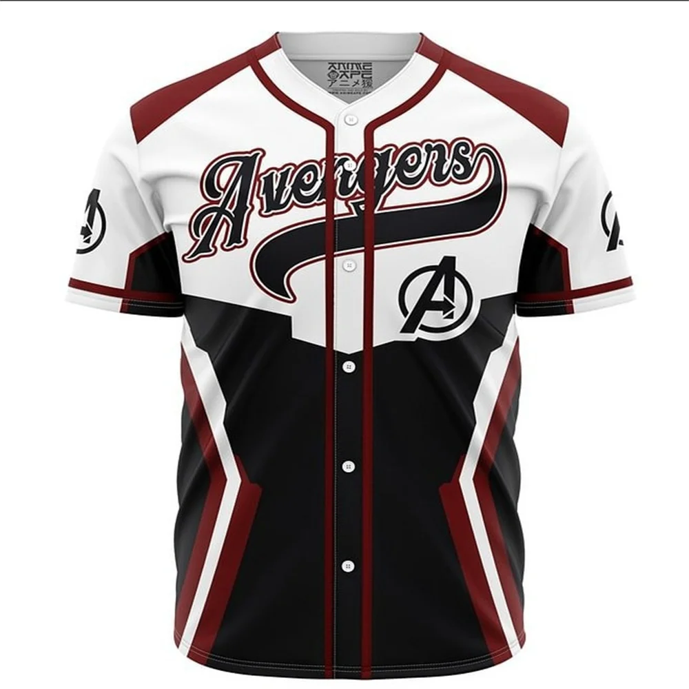 أعجوبة المنتقمون ثلاثية الأبعاد مطبوعة الرجال محبوك تي شيرت الصيف الرجعية الأطفال قصيرة الأكمام البيسبول جيرسي الشارع عادية تنفس