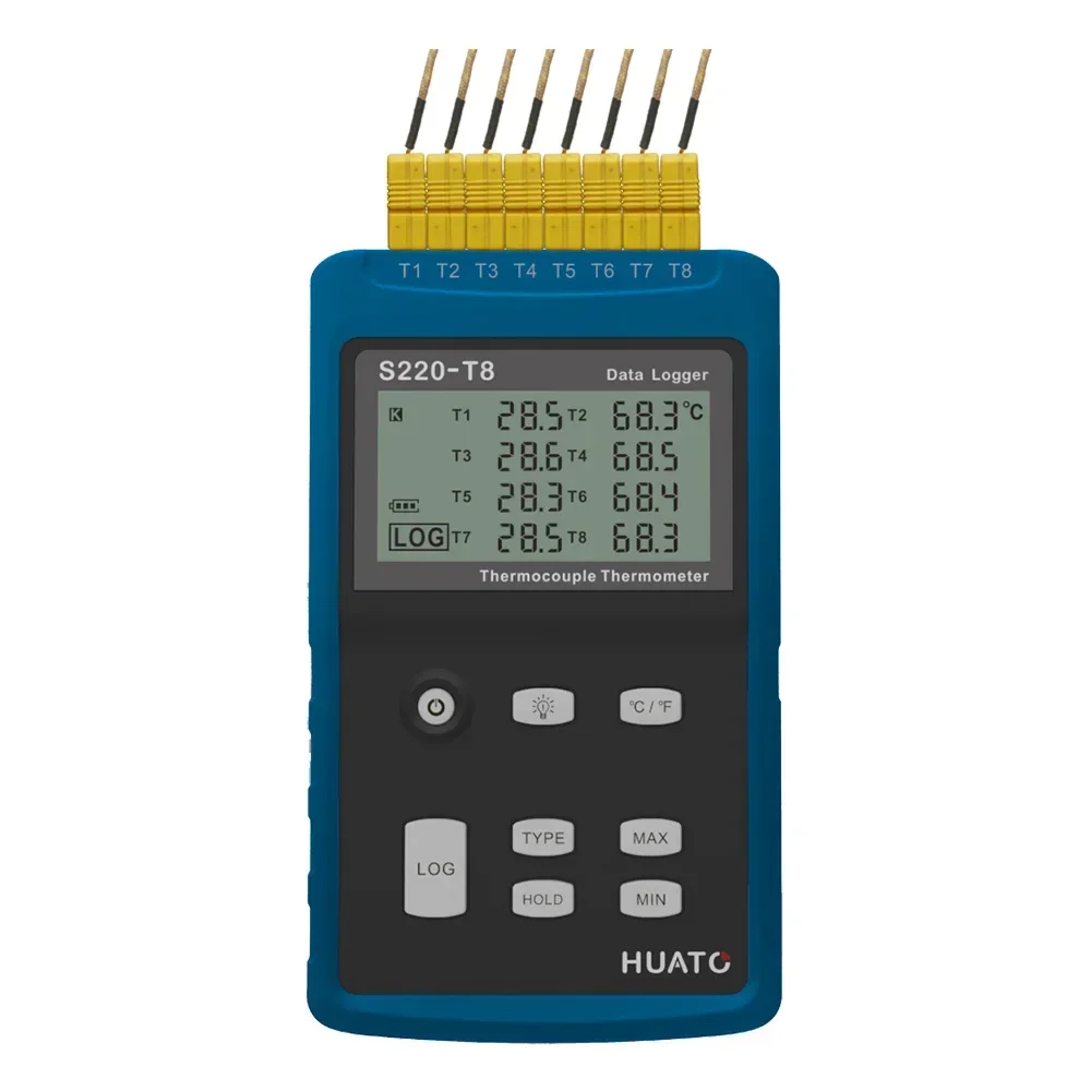 

Huato S220-T8 Multi 8 Channels thermocouple Temperature Data Logger