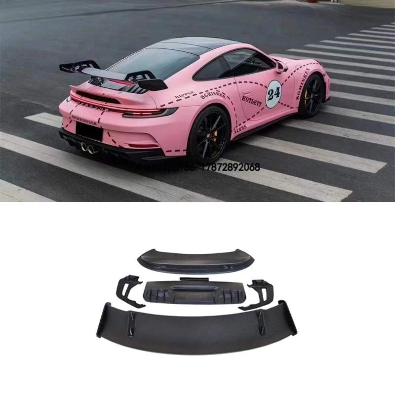 High Quality Dry Carbon Fiber GT3 Rear Wing Spoiler for 992 911 Perfect Fiment