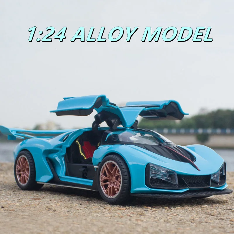 

1:24 Car Model High Simulation Diecasts Toy with Light Spray Pull Back Vehicles Children's Toy Collectibles Birthday Gift