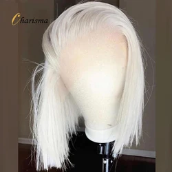 Charisma-Perruque Synthétique Courte Lace Front pour Femme, Cheveux Naturels Lisses, Coupe Style Bob, Blonde, Verte, Bleue, Cosplay