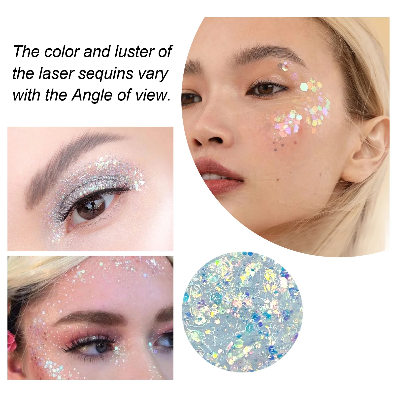 Picture 6: EELHOE Face Glitter Gel Makeup Mermaid Scale Party Stage Eye Nail Hair Body Art Flash Sequins Glitter Decoration Free Shipping