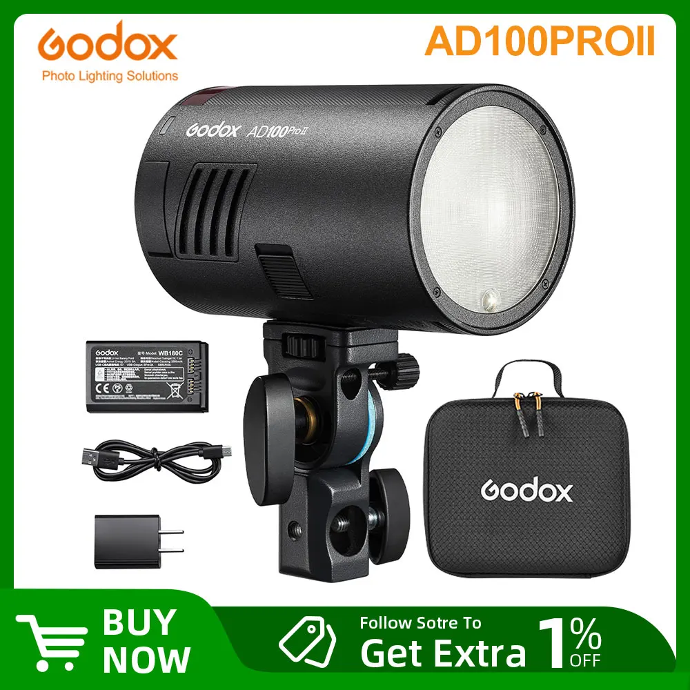 Godox AD100ProII 100Ws Flash for Portrait Photography