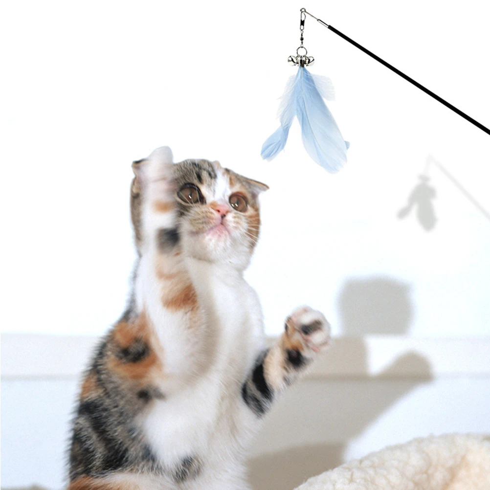 

2Pcs Cat Stick Premium Material Durable Cat Teasing Stick Adjustable Rope Height Interactive Toy Pet Play Toy