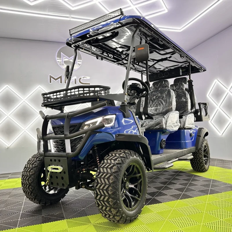 طبعة فاخرة 72 فولت بطارية ليثيوم عربات الغولف الشمسية 4 مقاعد 5000 واط عربات التي تجرها الدواب الكهربائية 2 4 6 مقاعد على الطرق الوعرة عربة جولف