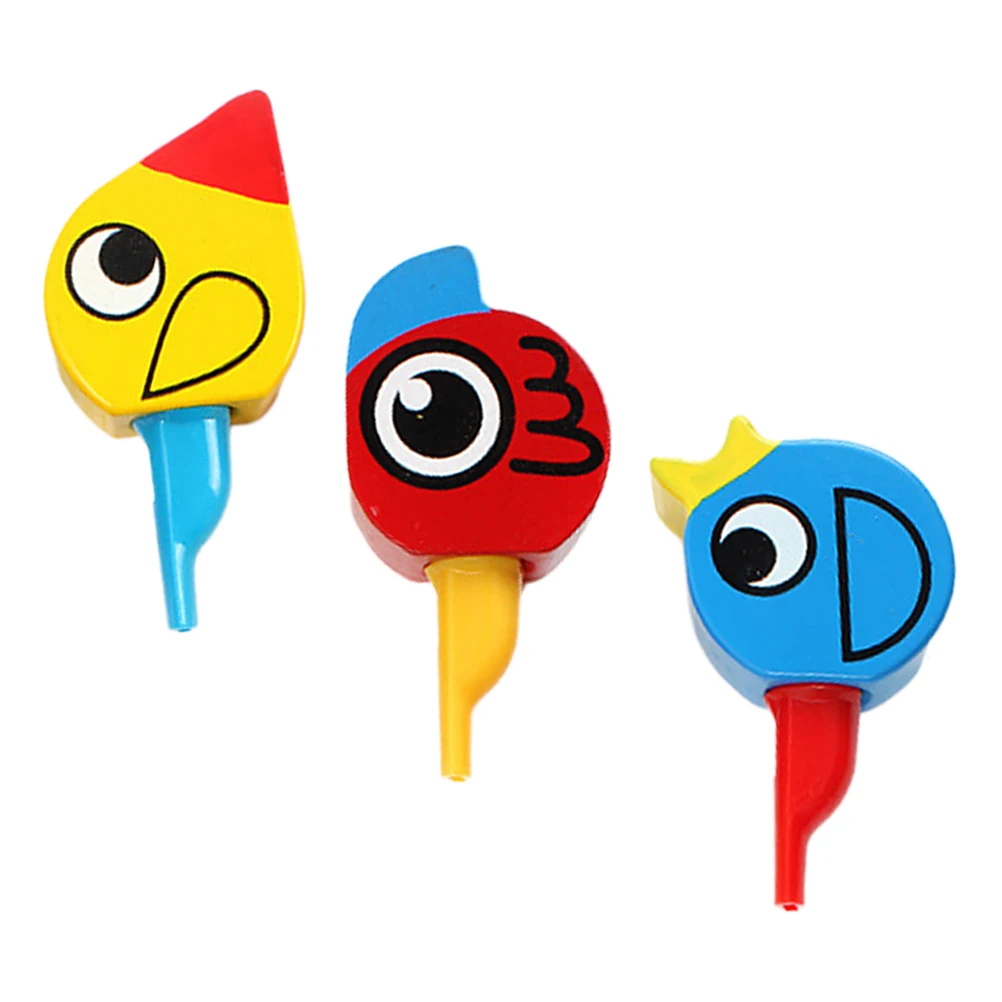

3Pcs Wooden Bird Whistle Durable Practical Child Instrument Birthday Party Favors Whistle Toy Wooden Whistles Musical Baby Toy