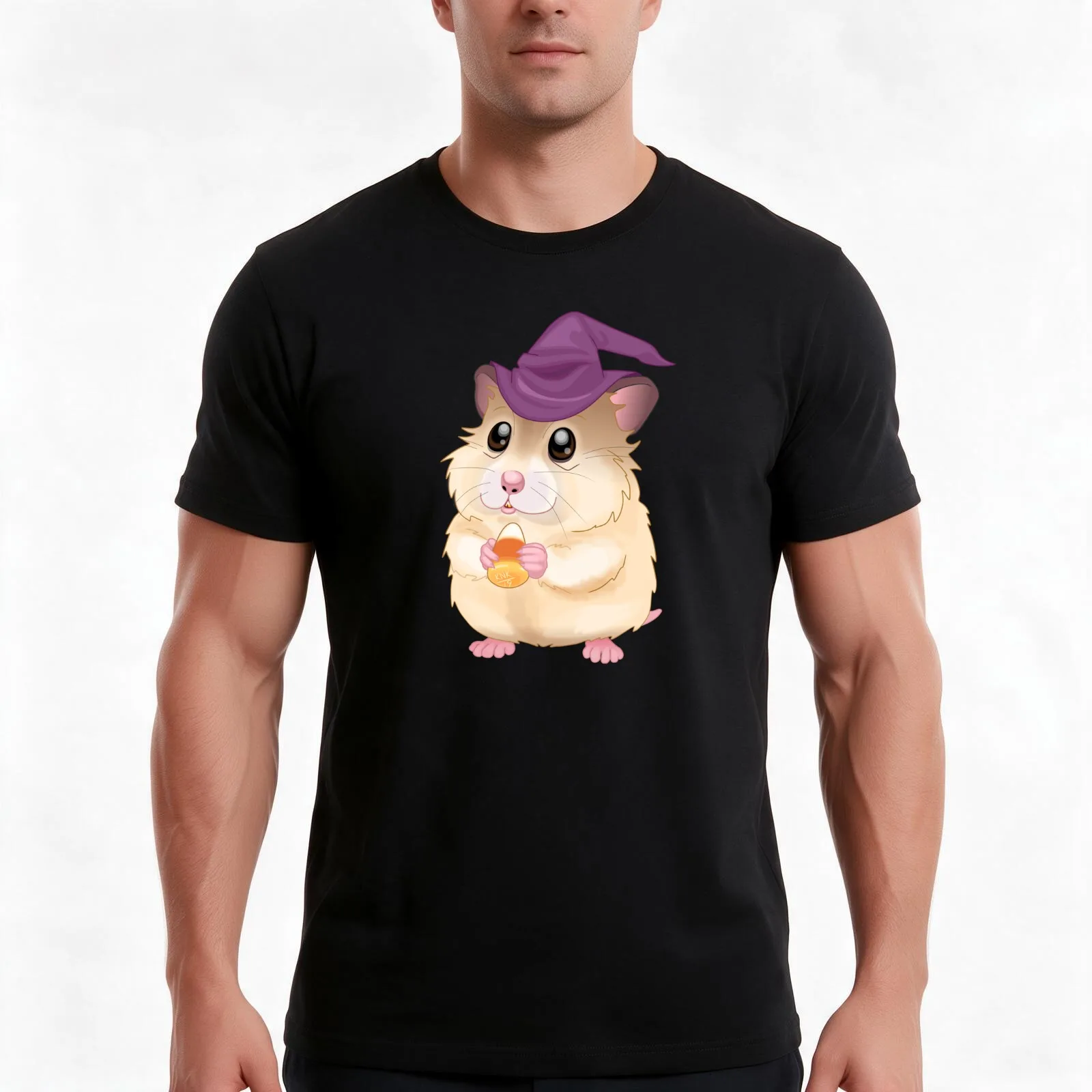 Spooky Hamster T-Shirt, Summer Casual Cotton Tee, Oversized Streetwear Tops, Vintage Graphic Print, Loose Fit Short Sleeve