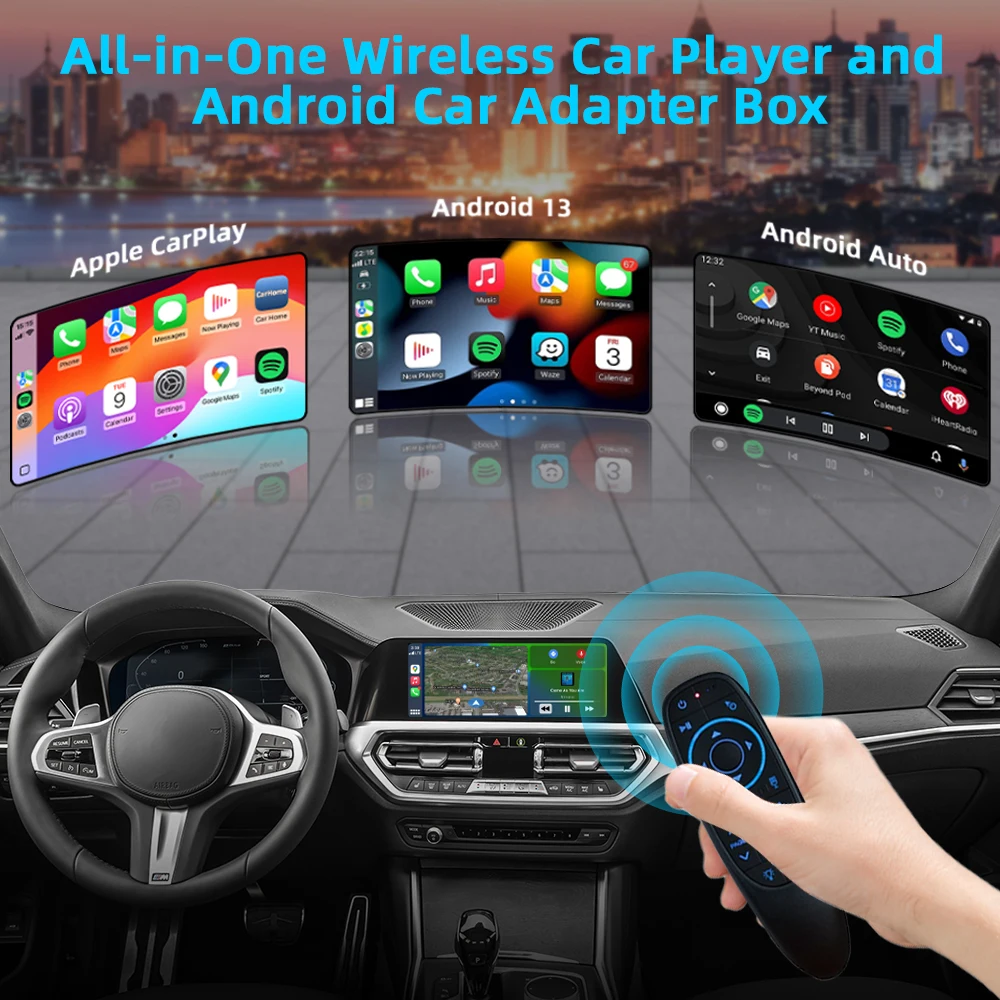 Plug And Play Wireless Carplay Ai Box Portable 4+64G/8+128GB Wireless Carplay Multimedia Ai Box For BMW