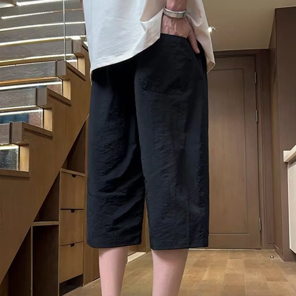 

Casual Ice Silk Overalls Leisurewear Cropped Overalls Slight Elastic Fabric Spring Clothing Club Apparel Daily Casual