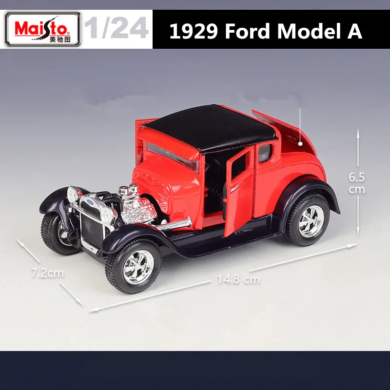 Maisto 1:24 1929 Ford Model A Alloy Classic Car Model Diecast Metal Toy Sports Car Vehicle Model Simulation Collection Kids Gift