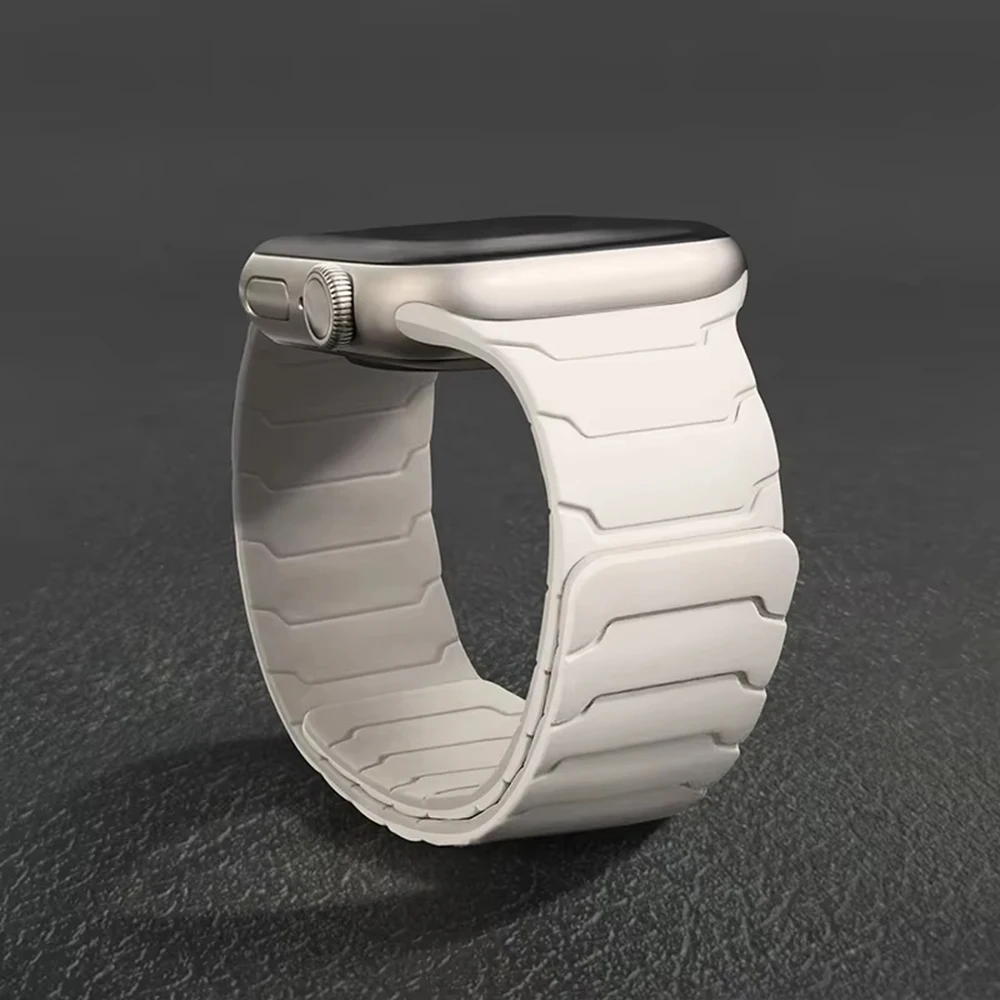 Siliconen magnetische band voor Apple Watch bandjes 44mm 40mm 41mm 42mm 46mm 45mm 49mm correa iWatch Series 11 10 SE3 9 8 7 6 Ultra3 2