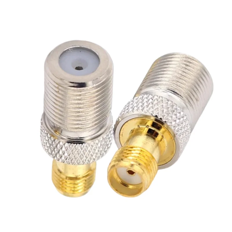 Conector coaxial RF Tipo F macho para plugue macho SMA, cobre puro, adaptador coaxial reto, 2pcs