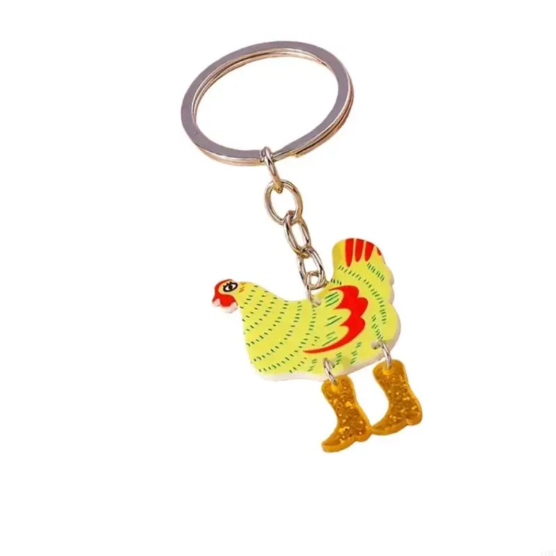 Chicken Acrylic Keychain Animal Ring Holder Bag Charm Accessories