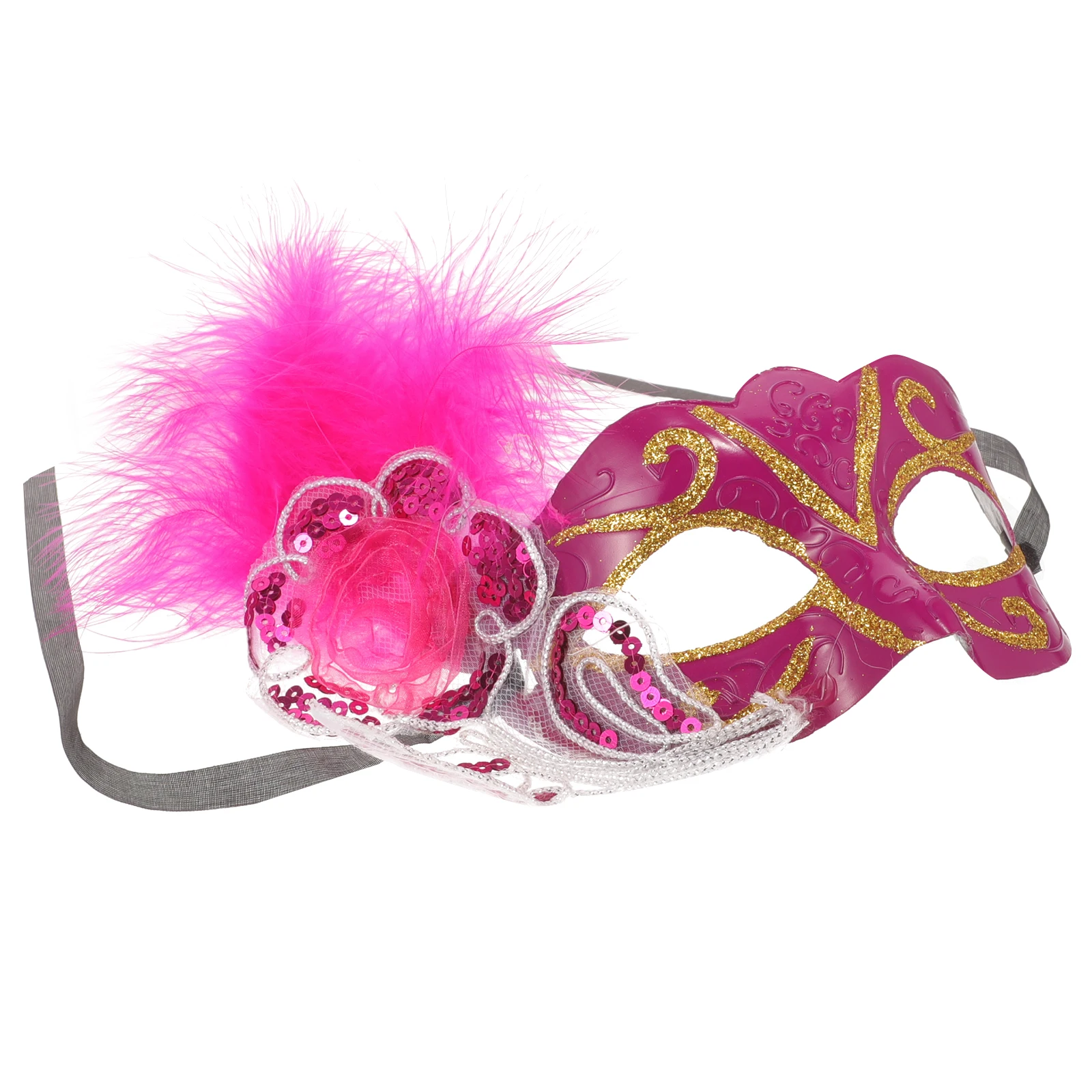

Masquerade Halloween Party for Women Dance Carnival Decorative Cosplay Mesh Mask Plumage Lightweight for Costume