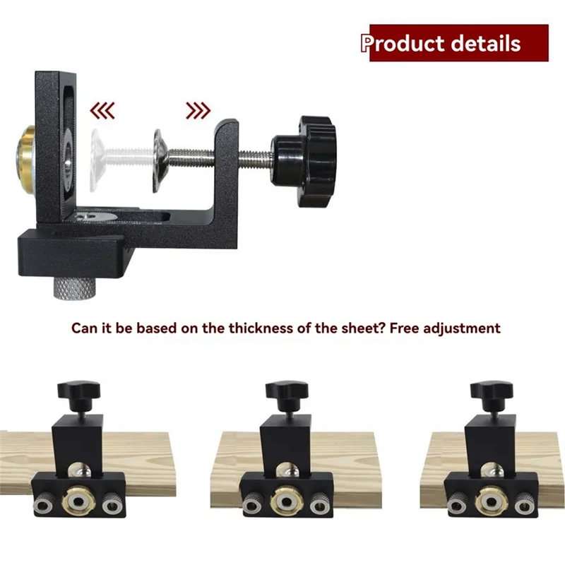 

ABFY-Locator Puncher Tools Wood Doweling Jigs Adjustable Eccentric Wheel Woodworking Wooden Panel Splicing