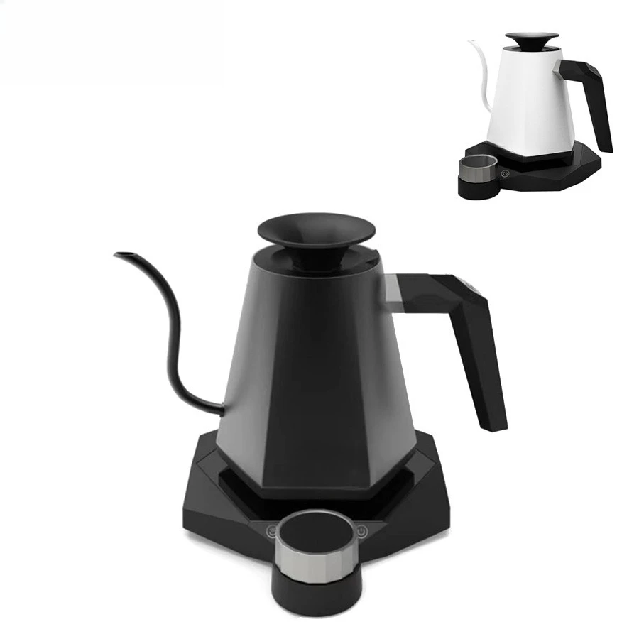Fifth-generation hand-brewed coffee pot, intelligent temperature-controlled pot, household stainless steel mouth teapot 800ml