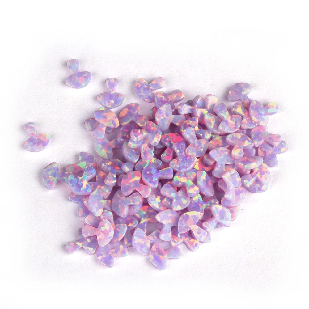 Mix Colors Tooth Gems Mushroom Free Safety Double Sides Flat Synthetic Opal For Tooth Decoration
