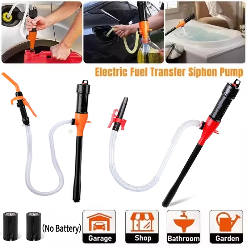 Handheld Electric Oil/Water Pump with Muzzle Design, Extended Hose, Manual Flow Control, Used for Outdoor and Emergency Situatio