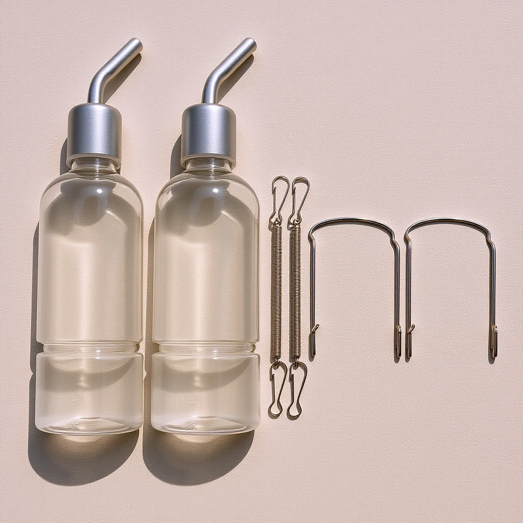 

2Pcs Pet Hanging Water Bottle Leakproof Plastic Stainless Steel Dispenser Water Feeder for Rabbits Hamsters Chinchillas Guinea