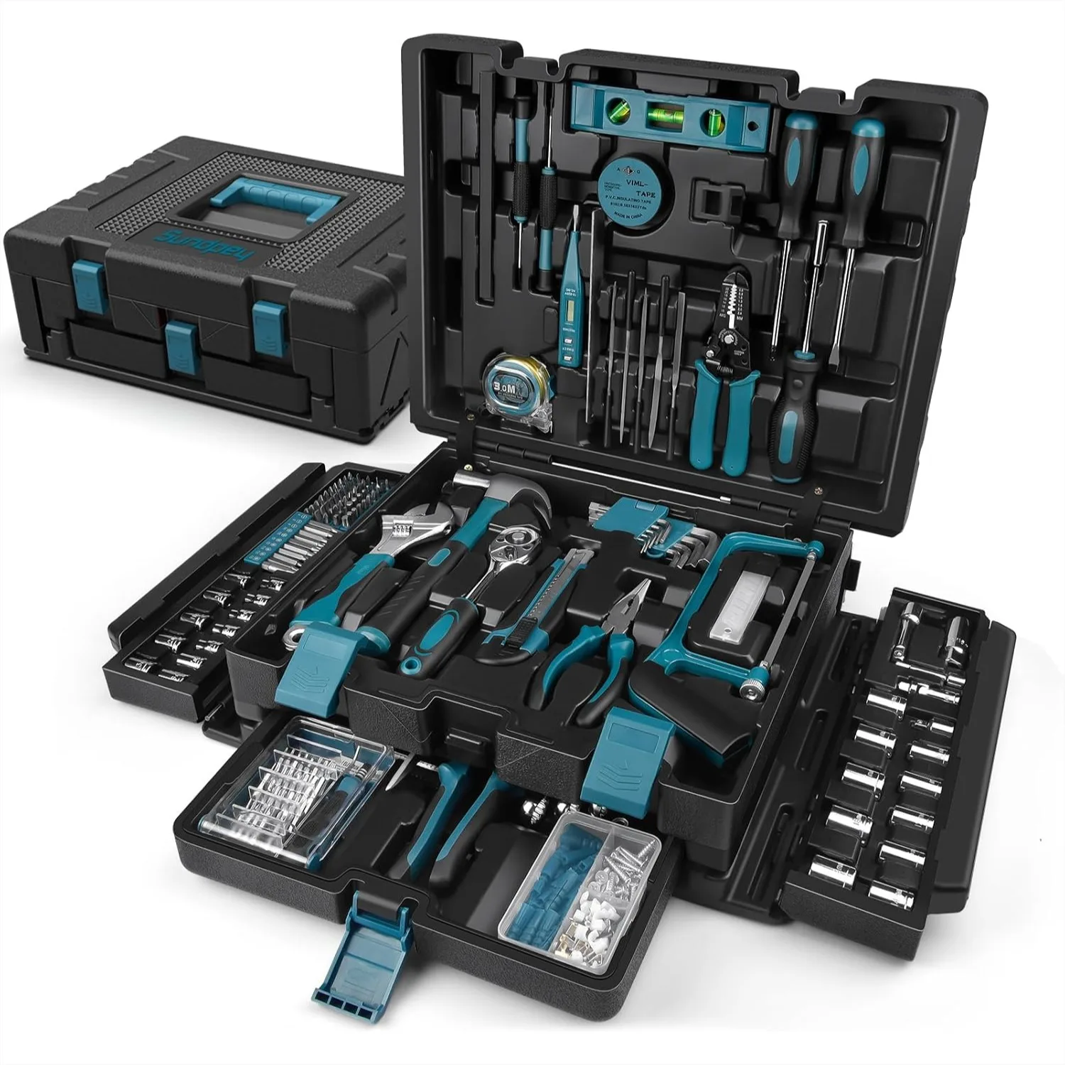 

379-PCs Home Tool Kit - Portable Household and Auto Repair Set with Storage Case