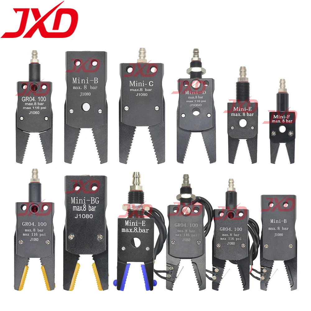 JXD Mini Manipulator Parallel Finger Pneumatic Gripper MINI-A/B/C/E/AG/AL Sprue Fixture With Silicone Sleeve
