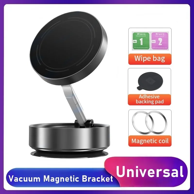 Universal Vacuum Magnetic Phone Holder Foldable Suction Cup Car Mirro Gym Bath Bracket for Iphone 16 15 14 13 12 Pro Max Samsung