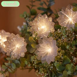 LED Fiber Optic Fairy Light Battery-operated Garland Christmas Decoration Party New Year's Decor Artificial Flowers Festoon