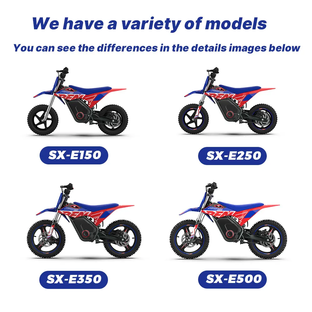 RFN Warrior Kids Serise Bicicleta elétrica da sujeira – Motocicleta elétrica off-road para crianças, passeio multivelocidade, design durável para idades de 4 a 8 anos