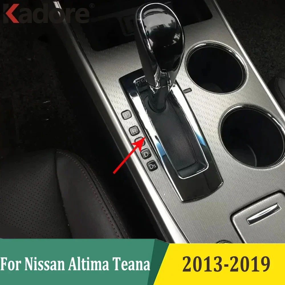 

For Nissan Altima Teana 2013-2019 Chrome AT Gear Shift Panel Cover Trim Decoration Interior Car Accessories