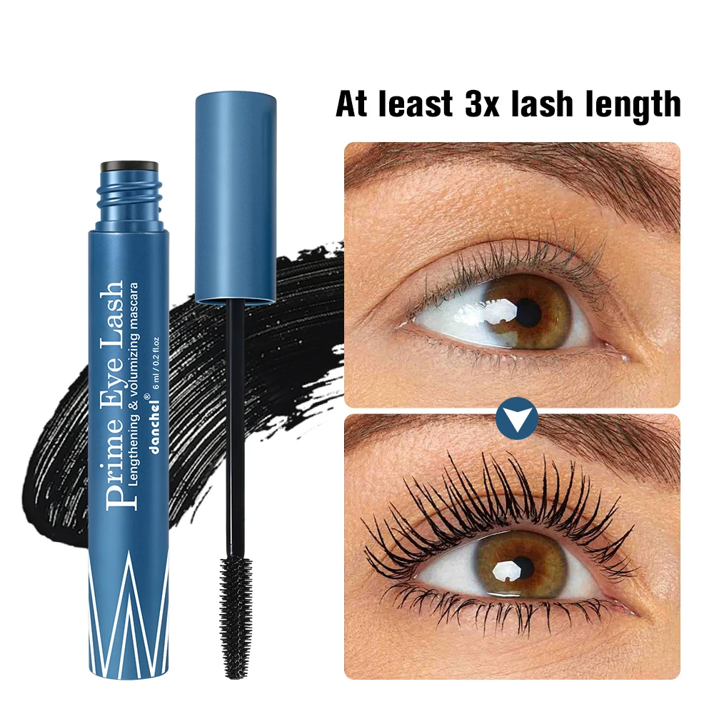 Máscara para cílios hipoalergênica, à prova d'água, de longa duração, volume, curvatura, extensão de cílios, sem manchas, para olhos sensíveis