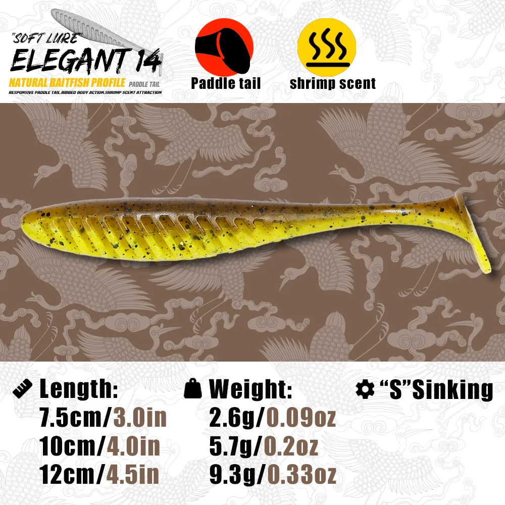 B&U Garnelen-Duft Paddle Tail Swimbait Weichplastik-Angelköder 75mm 100mm 120mm für Barsch, Hecht, Zander – Detail 2