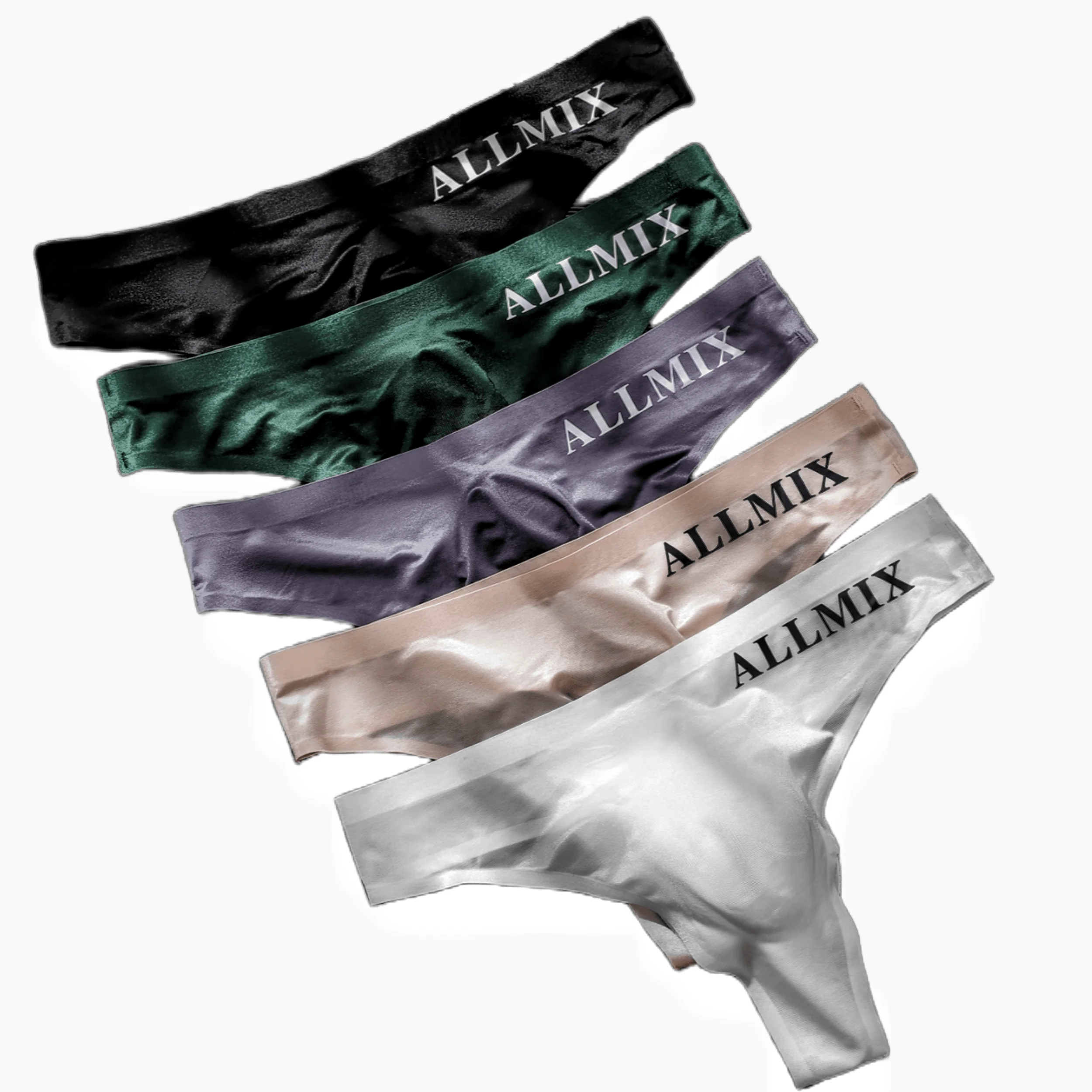 남성용 섹시한 스포츠 피트니스 레터, 얇은 투명 엉덩이, 아이스 실크, 로우 웨이스트, 마킹 없는 삼각형, 단일 끈 팬티 