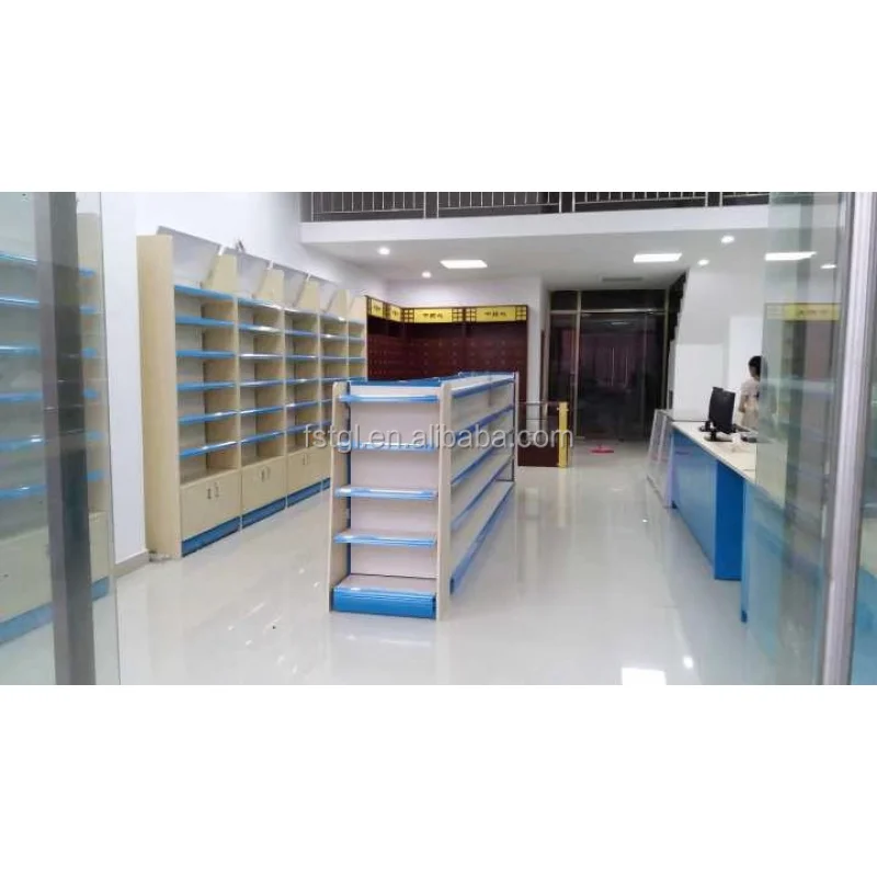 [Customized]Modern chemist's Shop Pharmacy Shelves  Decoration Counter Design