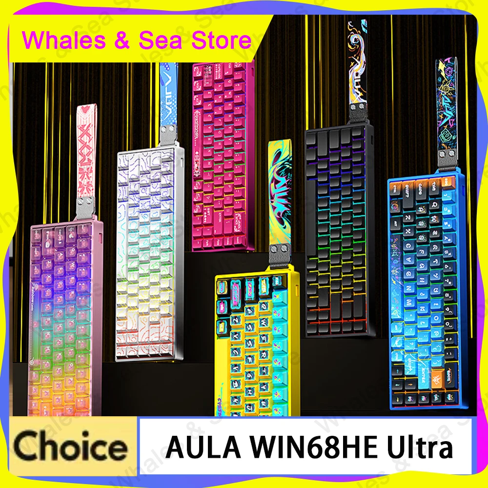 

Aula WIN68HE Ultra Magnetic Switch Keyboard RT Keyboards CNC Aluminum Alloy Low Latency Esports Wired Gaming Keyboard Controller